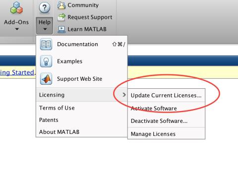 MatLab License Update Screenshot